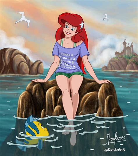 Ariel And Flounder By Fernl On Deviantart Ariel And Flounder Cute