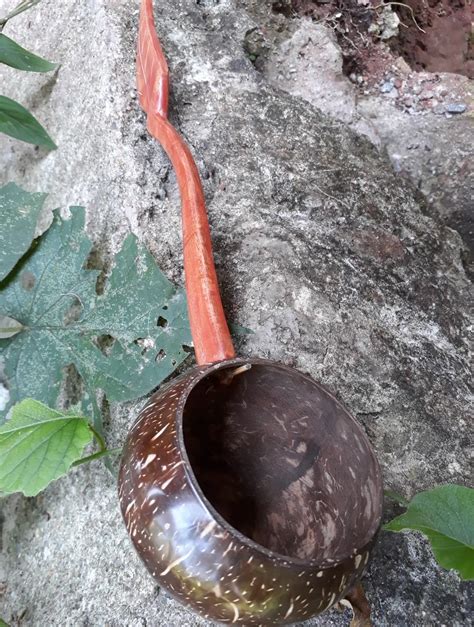 Coconut Shell Ladle Water Dipper Handicraft Natural Wooden Home