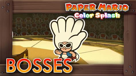 Paper Mario Color Splash All Roshambo Bosses Rock Paper