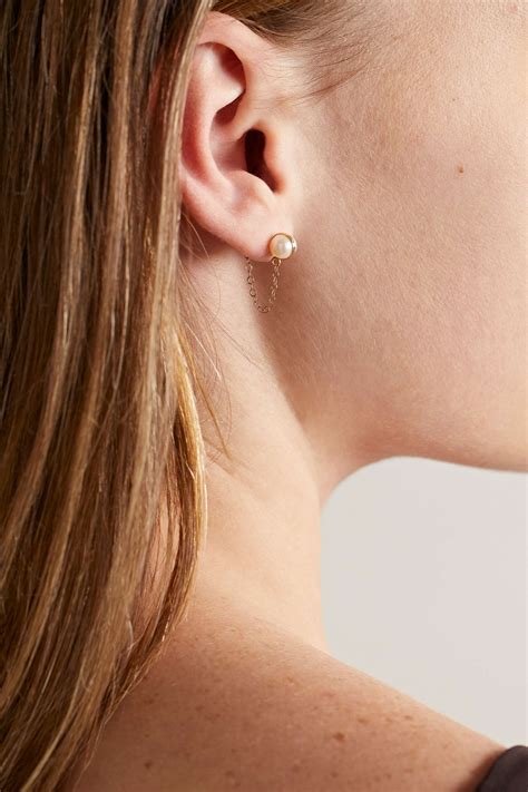 MELISSA JOY MANNING 14 Karat Recycled Gold Pearl Earrings NET A PORTER