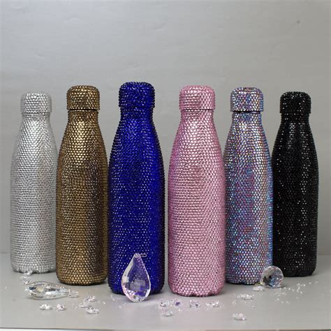 Rhinestone Water Bottle Bling Personalized Bottle Crystal Etsy