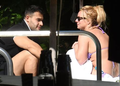 Britney Spears Hits The Pool In Bikini With Sam Asghari In Miami