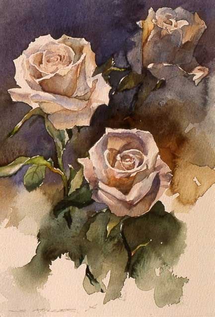 By Stan Miller White Roses Rose Painting Floral Painting