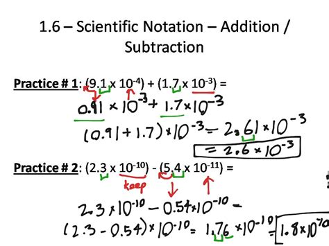 Add And Subtract Numbers In Scientific Notation Worksheet