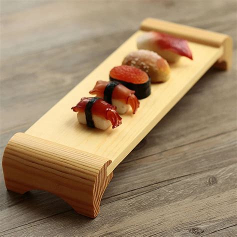 Wood Rectangle Sushi Plates Japanese Sushi Platter Food Tray Simple