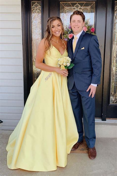 Marvelous Ideas On Yellow Prom Dresses Evening Gown Hoco Couple