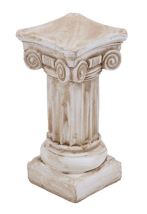 Ceramic Antiqued Pedestal With Intricately Detailed Carvings Carving