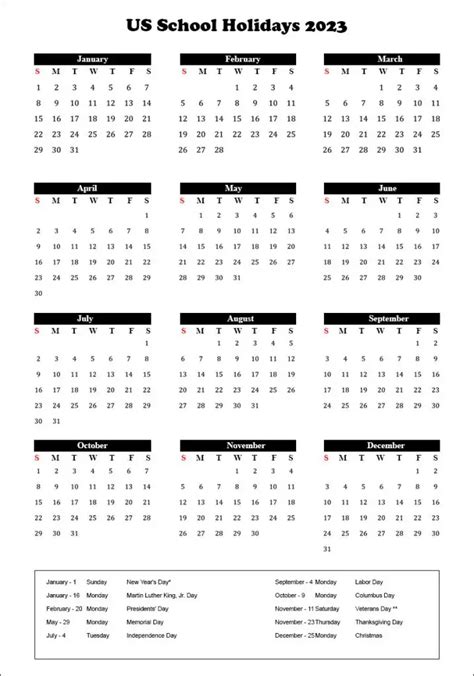 2023 Calendar With Us Holidays