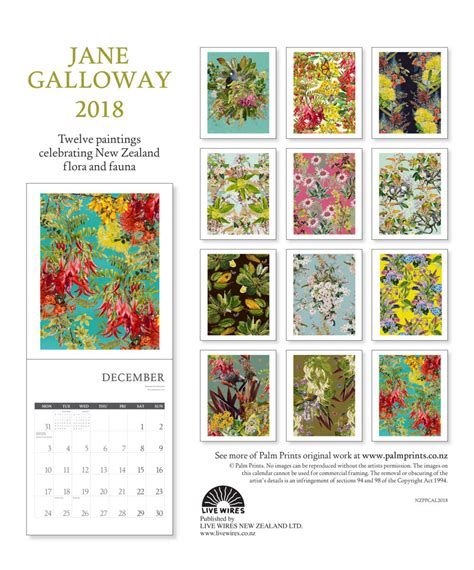 Buy Jane Galloway New Zealand 2018 Wall Calendar At Mighty Ape Nz