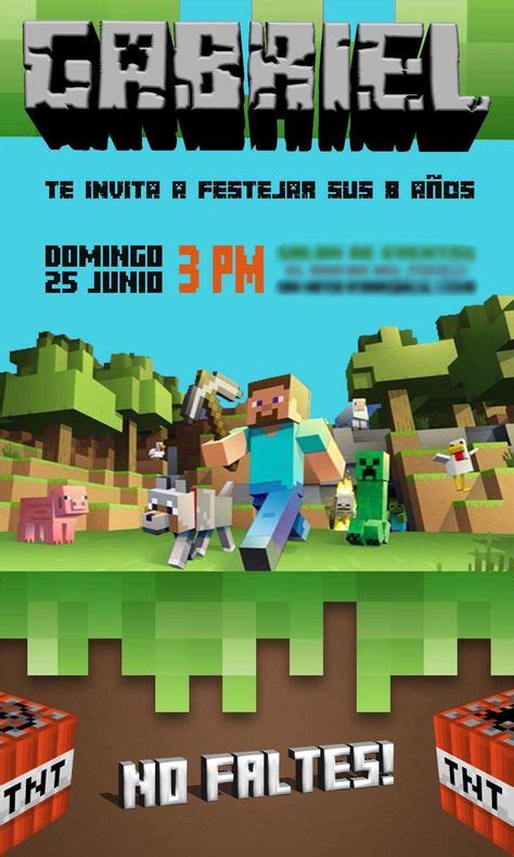 Minecraft Invitaciones Fiesta D Eduardo Minecraft Fiesta