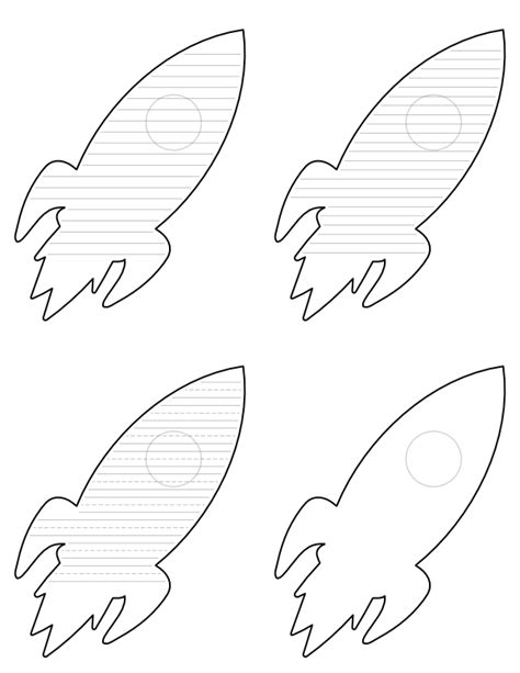 Free Printable Cartoon Rocket Shaped Writing Templates