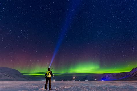 Earths Breathtaking Views Arctic Night Skiing With A Cinematic View