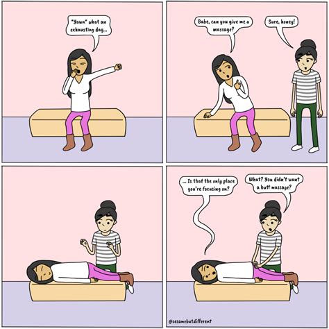 Cute Comics About Lesbian Couple Massage Lgbtq Sesame But Different