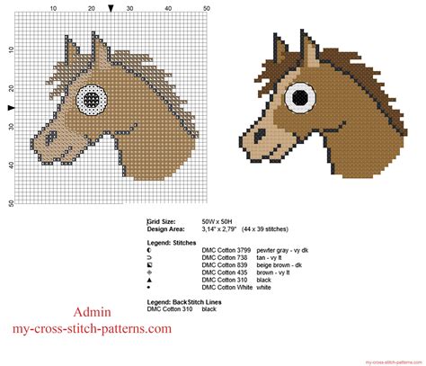 Horse Head Free And Small Cross Stitch Pattern Free