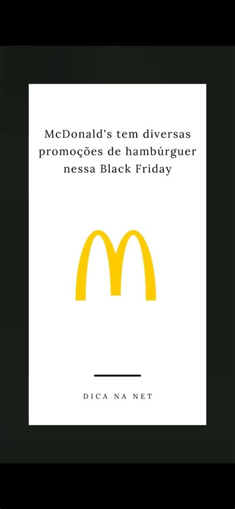 Black Friday McDonald s Mcdonald s Black friday Promoção
