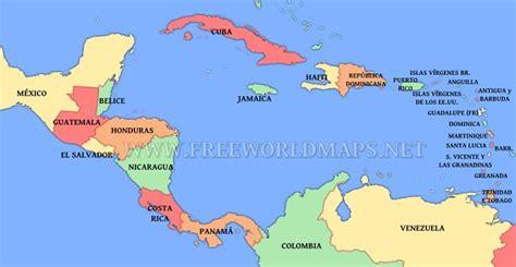 Map Of Central America With Capitals And Countries