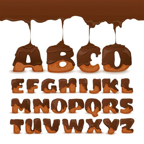 Free Vector Melting Chocolate Alphabet Cookies Collection Poster