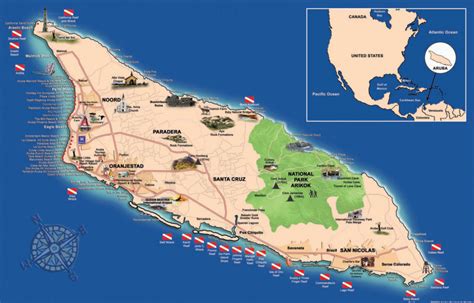 Aruba Tourist Map Weltatlas