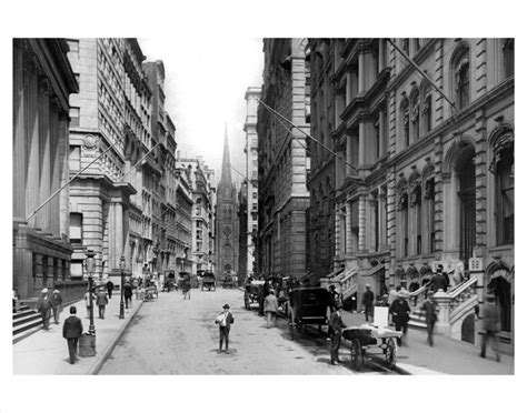 Wall Street 1890s Manhattan Old Brooklyn Classic Vintage New York City