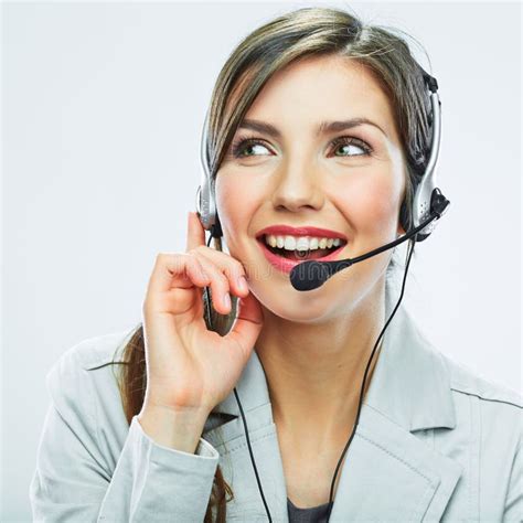 Portrait Of Woman Customer Service Worker Call Ce Stock Image Image