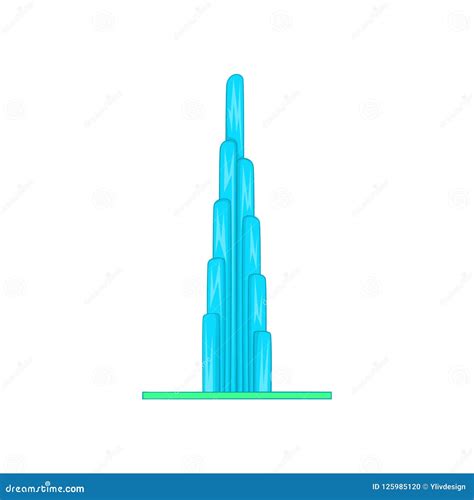 Icône De Burj Khalifa Style De Bande Dessinée Illustration Stock