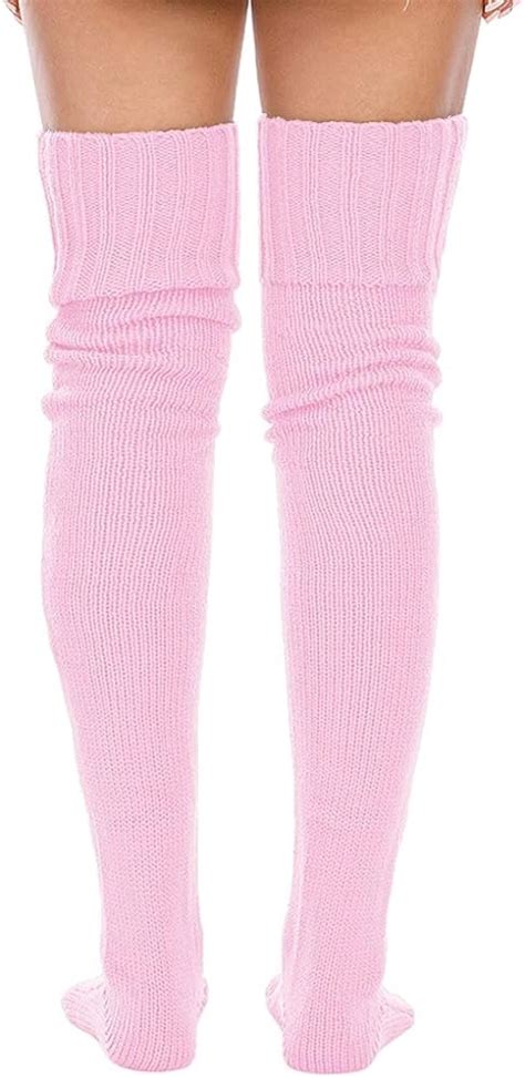 Guo Womens Cable Knitted Thigh High Boot Socks Extra Long Winter Stockings Over Knee Leg