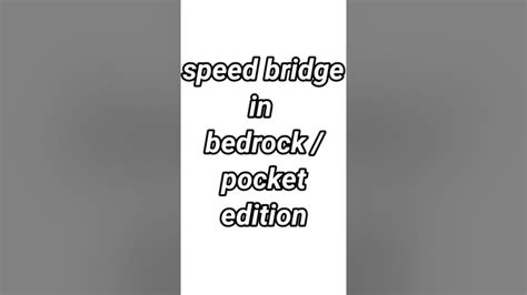 Java Vs Bedrockpocket Edition Minecraft Speed Bridging Youtube