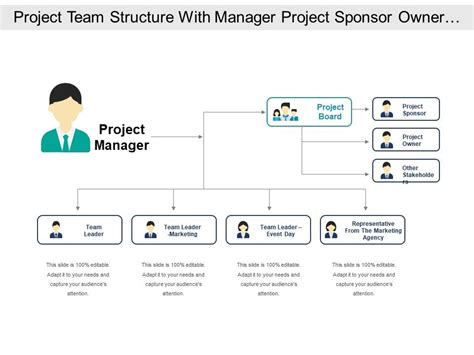 Project Team Structure With Manager Project Sponsor Owner Stakeholders