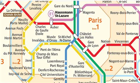Paris Metro Map Zones