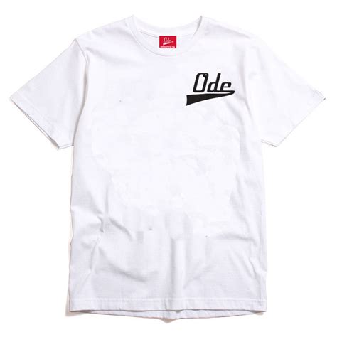 Ode Script T Shirt White Ode Clothing