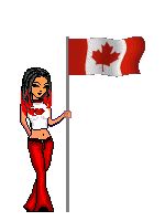 Dark canadian flag waving on a black background. Canada Day Flag Waving