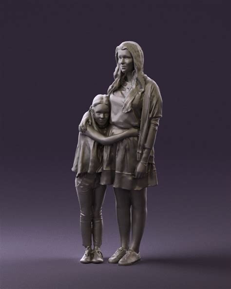 mom with daughter 0600 3d print ready 3d model 3d printable cgtrader