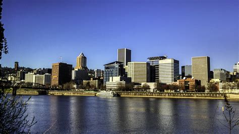 Skyline Of Portland Oregon Image Free Stock Photo Public Domain