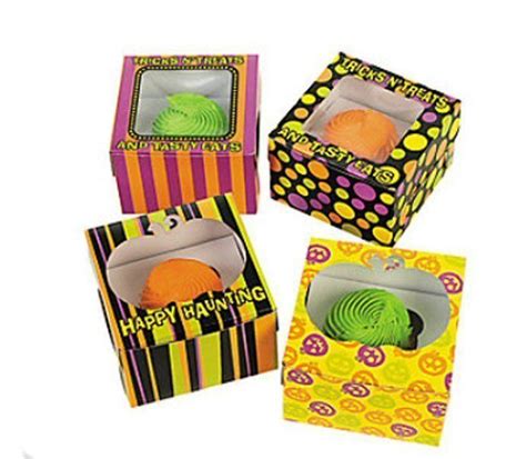 6 Cardboard Iconic Halloween Cupcake T Boxes Halloween Party Bags