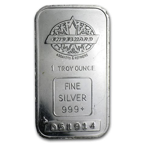 1 Oz Silver Bar Engelhard Tallmaplesmoothwout Border 1 Oz