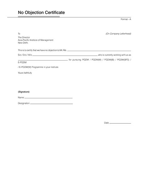 Noc Letter Format Scribd India