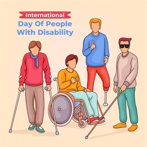 Journ E Internationale Des Personnes Handicap Es Dessin E La Main Vecteur Premium
