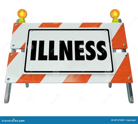 Illness Word Sign Barricade Sickness Treatment Medical Health Ca Stock