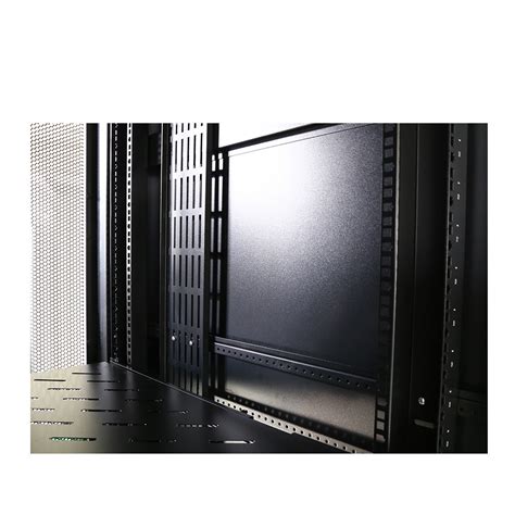 Adjustable leveling feet and heavy duty castors. Black Color Floor Mount Server Rack Full Size Rack Cabinet ...