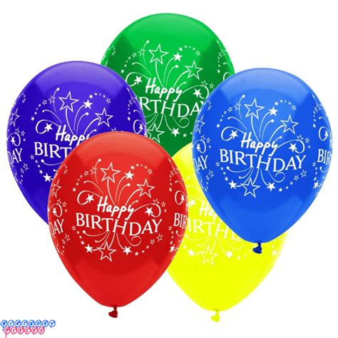 Happy Birthday Shooting Stars 12 Inch Latex Balloons 6ct