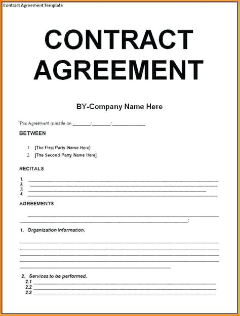 Generic Contract Template Create And Download Bonsai