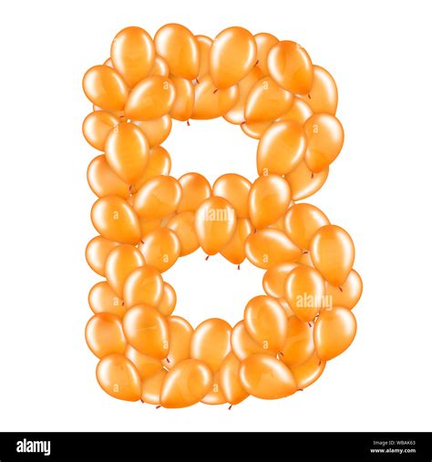 Orange Letter B From Helium Balloons Part Of English Alphabet Stock