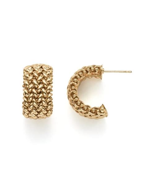 14K Yellow Gold Woven Hoop Earrings - 100% Exclusive | Exclusive ...