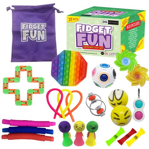 Buy Ds Brands Fidget Toy Set 23 Pc Fidget Fun Box With Simple Pop It Fidget Toy Pop Tubes