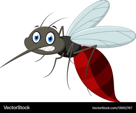 Angry Mosquito Cartoo Royalty Free Vector Image