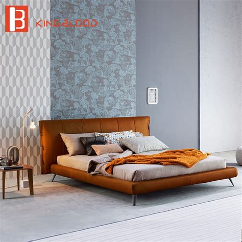 5 out of 5 stars. Italian genuine cowhide leather bed frame designs bedroom ...