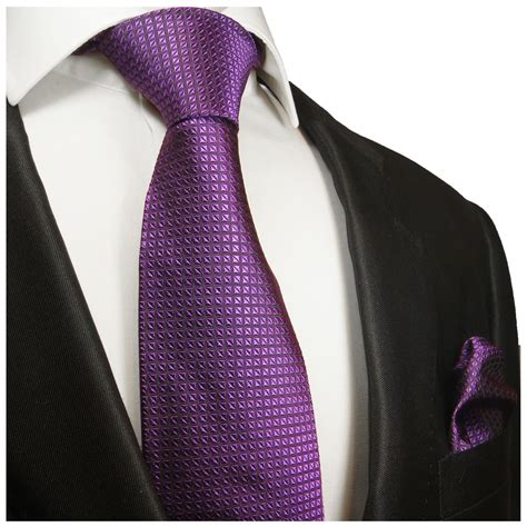 Purple Extra Long Xl Necktie Set 2pcs 100 Silk Mens Tie By Paul