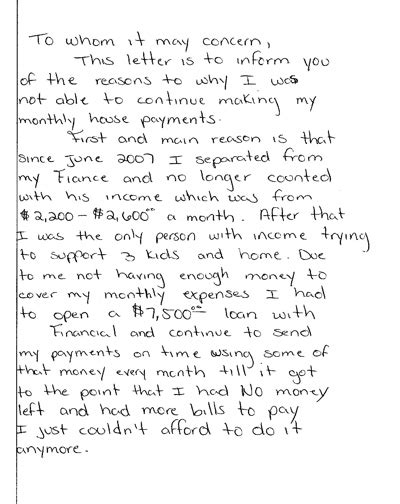 That's bad news for many workers who. loan modification hardship letter