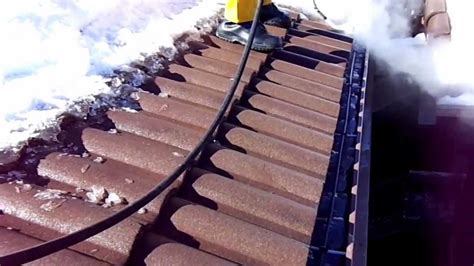 Start removing the gutter ice after you have swept the snow off the roof. Ice Dam Removal with the Arctic Steamer - Colorado ...