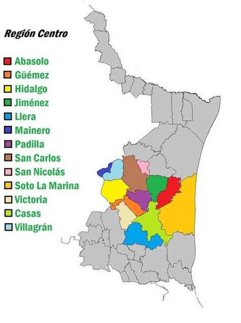 Ubicacion De Los Municipios Tamaulipas Region Centro